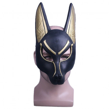 Egyptian Anubis Masquerade Mask Costume. Wearers will have to bear with it till shrinkable technology is available. There is a protective layer inside, please clean or wipe it before you wear it.