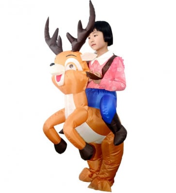 Kids Inflatable Reindeer Riding Costume