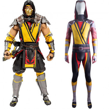 Mortal Kombat Scorpion Lycra Cosplay Costume