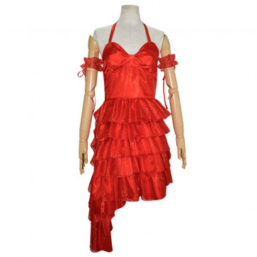 Suicide Squad 2 Harley Quinn Cosplay Costume Red Dress