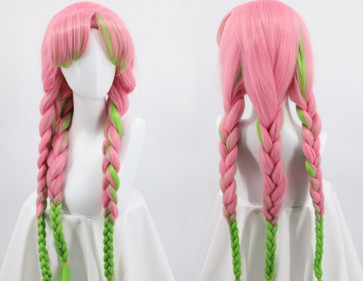 Demon Slayer Kanroji Mitsuri Pink Green Wig