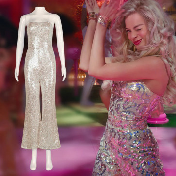 Barbie Movie 2023 Margot Robbie Costume - Disco Barbie Margot Robbie Cosplay