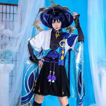 Scaramouche Genshin Impact Blue Costume Cosplay