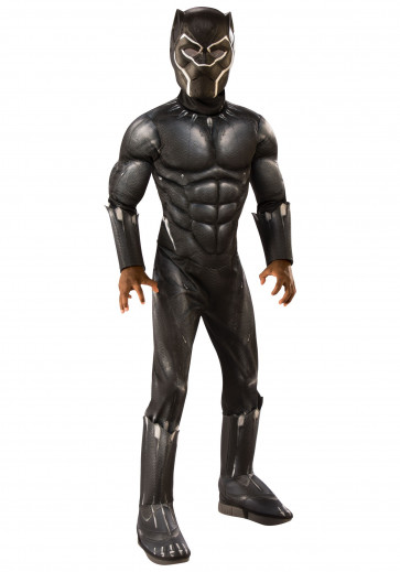 Marvel: Avengers Endgame Deluxe Black Panther Costume & Mask - Boys Deluxe Black Panther Suit and Mask Cosplay