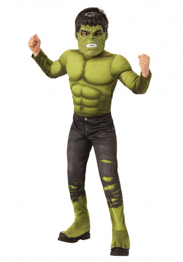 Avengers Endgame Deluxe Incredible Hulk Boys Costume - Boys Muscle Deluxe Incredible Hulk Cosplay