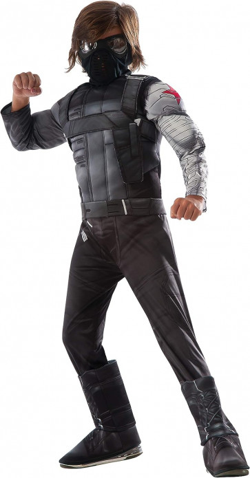Avengers Captain America: Civil War Winter Soldier Costume - Boys Muscle Winter Solider Cosplay