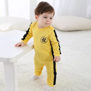 Bruce Lee Baby Costume - Baby Yellow Romper Bruce Lee Cosplay