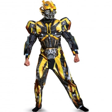 Men's Bumblebee Movie Classic Muscle Adult Costume And Mask