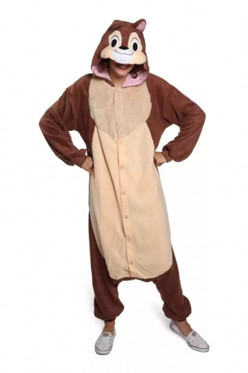Chip N Dale Rescue Rangers Chip Costume - Onesie Jumpsuit Chip Cosplay