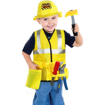 Boy's Construction Costume - Yellow Vest Construction Engineer Cosplay