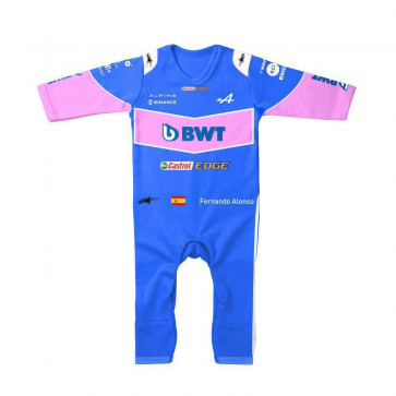 Formula 1 Alpine Fernando Alonso Blue F1 Racing Suit Racer Driver Jumpsuit Baby Onesie
