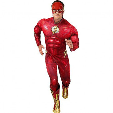 DC Comics Deluxe Muscle Chest The Flash Men's Costume And Mask