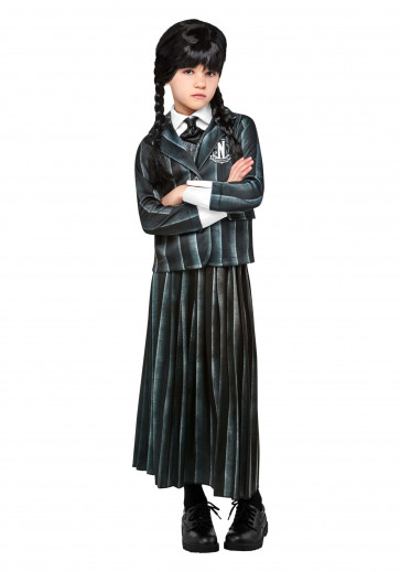 Wednesday Addams Costume - Girls Black School Uniform Nevermore Academy Wednesday Cosplay