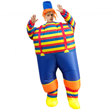 Clown With Stripe Tee Inflatable Costume
