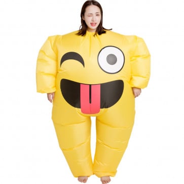 Emoji Sticking Out Tongue Winking Eyes Inflatable Costume