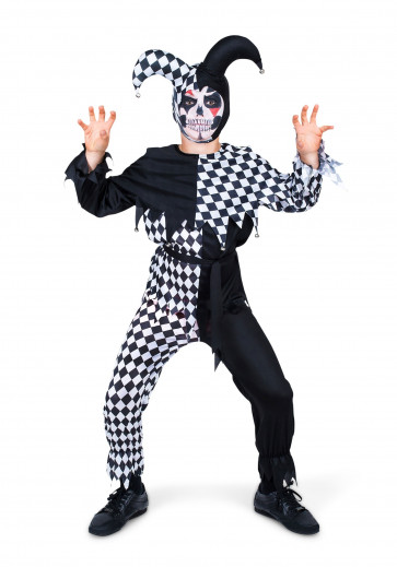 Clown Costume - Kids Evil Jester Cosplay