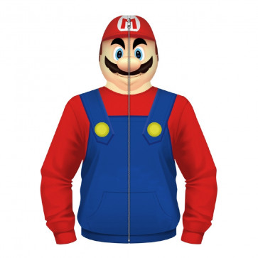Super Mario Bros Movie 2023 Mario Mask Hoodie - Mario Cosplay Costume Mask Hoodie