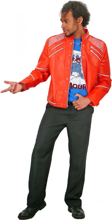 Michael Jackson Beat It Costume - Red Leather Jacket Beat It Jacket Michael Jackson Cosplay