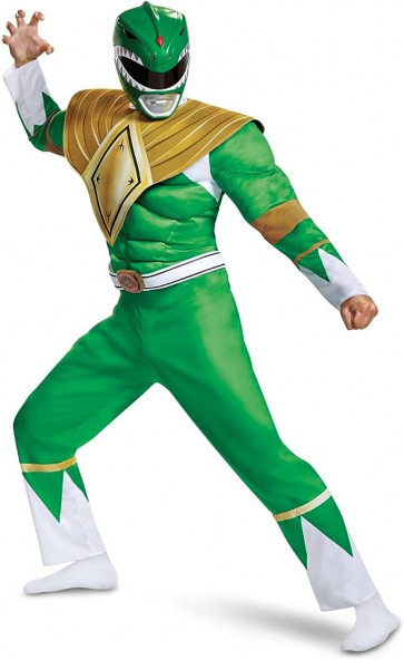 Boy's Men's Green Power Ranger Classic Muscle Costume - Green Ranger Classic Muscle Costume