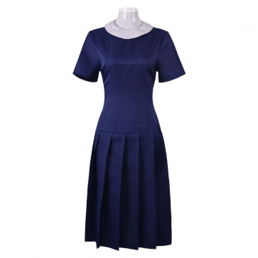 Beth Harmon Blue Dress From The Queen's Gambit Cosplay Costume
