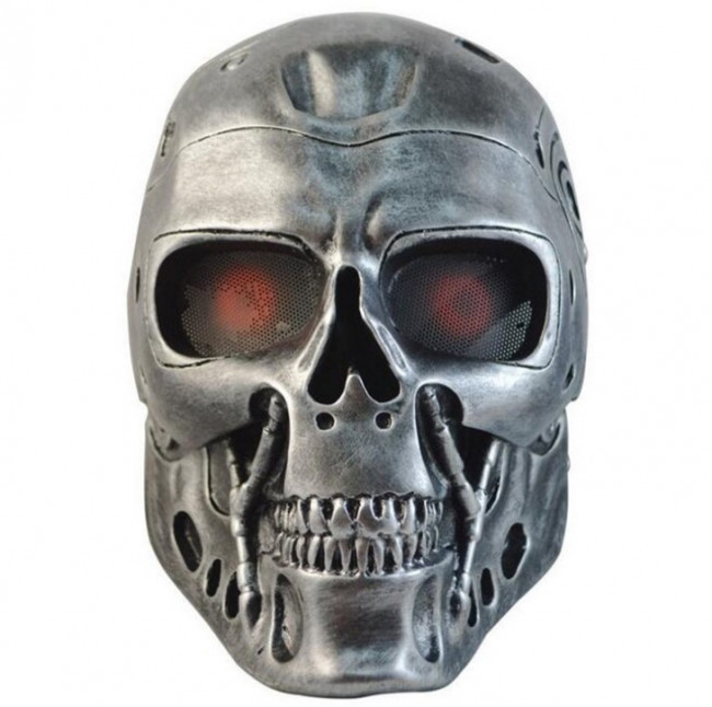 Terminator Robot Full Face Steampunk Monocular Skull Mask Doomsday Cosplay Party 