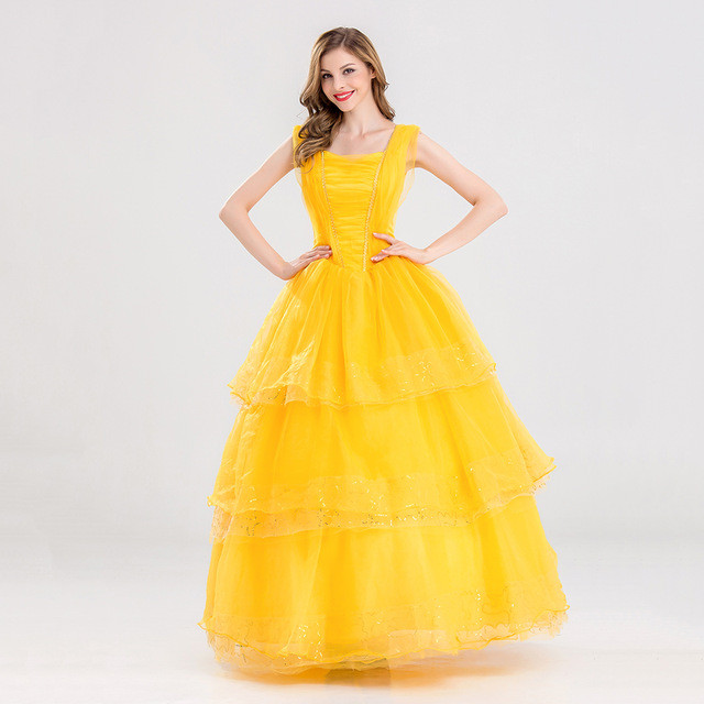 Disney Beauty And The Beast Belle Cosplay Costume Dress For Ladies Halloween Costume Costume Party World
