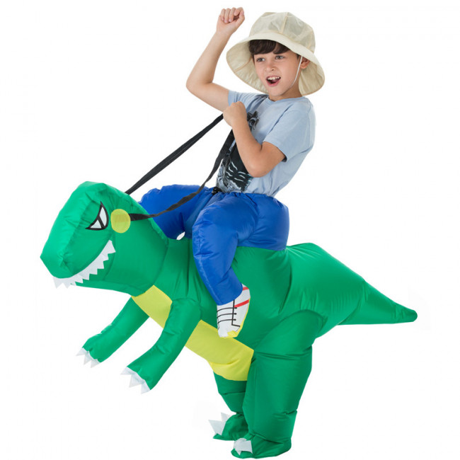 Details about   2 Size Inflatable Dinosaur Ride on T-Rex Rider Costume Blow Up Party Red 