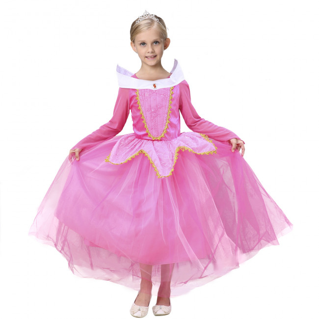 Kid Girl Princess Halloween Xmas Party Dress Sleeping Beauty Aurora Costume 