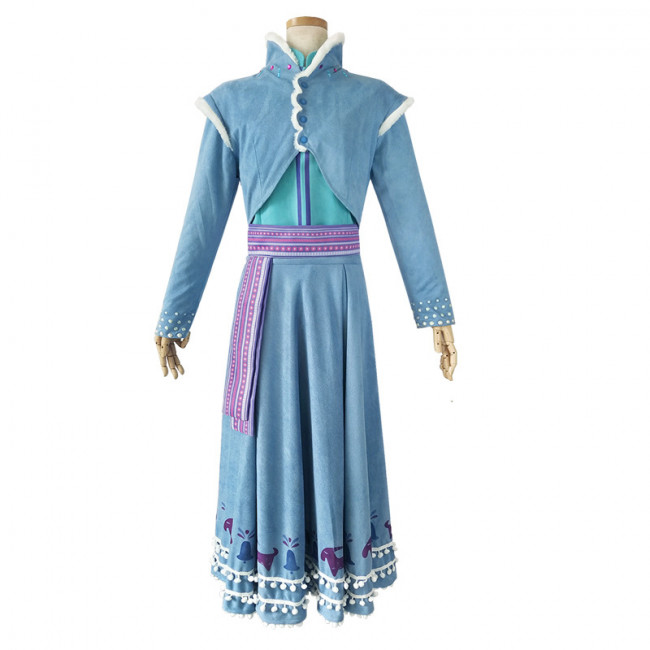 Anna Blue Dress From Frozen 2 Cosplay Costume | Costume Party World