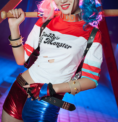Harley Quinn Suicide Squad Damen Cosplay Kostüme Karneval Fasching Party Outfits 
