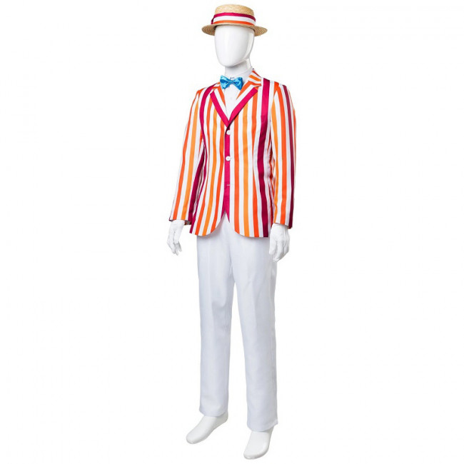 Mary Poppins Bert Cosplay Costume Jacket with Hat and Bow-tie 