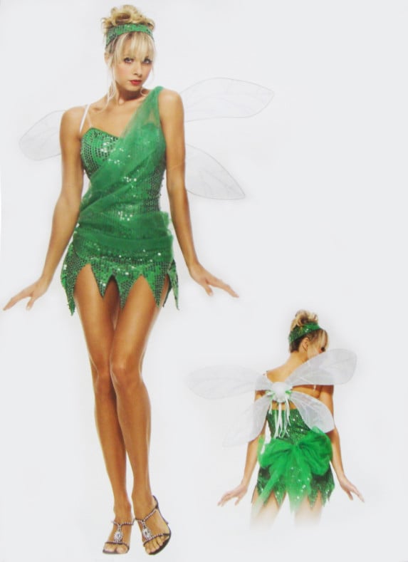 Tinker Bell Disney Girls Costume Detachable Dress
