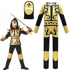 Kids Ninja Costume Gold