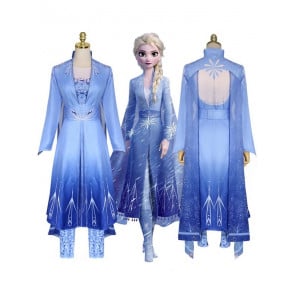 Elsa Blue Dress Frozen 2 Costume For Women