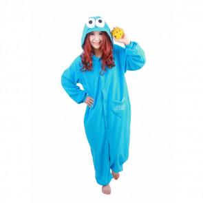 Sesame Street Cookie Monster Costume - Onesie Jumpsuit Cookie Monster Cosplay