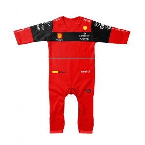 Formula 1 Ferrari Carlos Sainz Jr 55 Red F1 Racing Suit Racer Driver Jumpsuit Baby Onesie