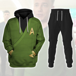 Star Trek Captain Pike Costume - Hoodie Sweatpants Captain Pike Green Uniform Cosplay