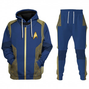 Star Trek Discovery Starfleet Blue Uniform Costume - Hoodie Sweatpants Starfleet Blue Uniform Cosplay
