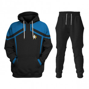 Star Trek Picard Starfleet Blue Uniform Costume - Hoodie Sweatpants Picard Starfleet Blue Uniform Cosplay