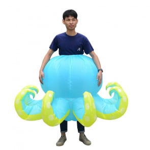 Blue Octopus Inflatable Costume
