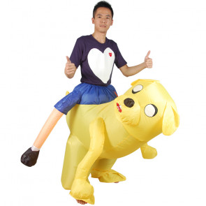 Riding Yellow Dog Inflatable Costume