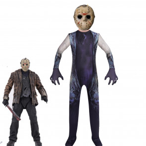 Jason Voorhees Friday The 13th Kids Lycra Cosplay Costume