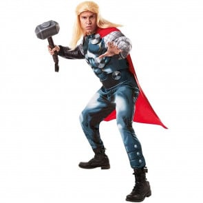 Men's Marvel Classic Adult Deluxe Thor Muscle Costume And Helmet
