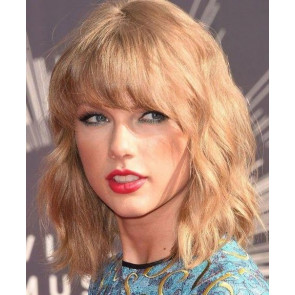 Taylor Swift Wig - Short Blonde Wavy Side Bangs Wig Taylor Swift Cosplay Costume
