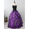 Purple and Black Organza Taffeta Ball Gown Costume Gothic Dress