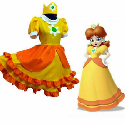 Princess Daisy Cosplay Costume Dress ...