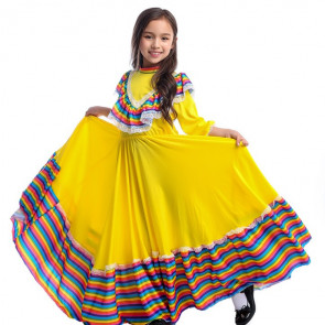 Girls Dress World National Mexican Style Costume