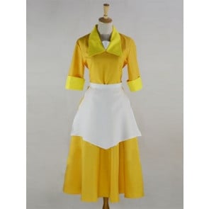 The Princess and the Frog Tiana Yellow Waitress Cosplay Costume