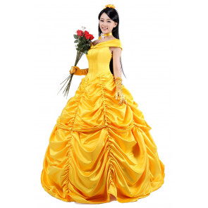 Disney Belle Princess Cosplay Outfit For Children and Adults Halloween Costume