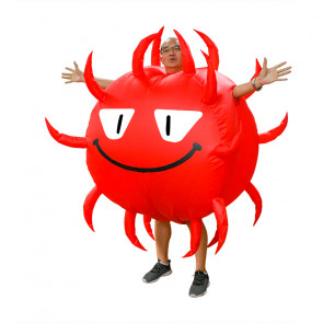 Flaming Heart on Fire Inflatable Costume